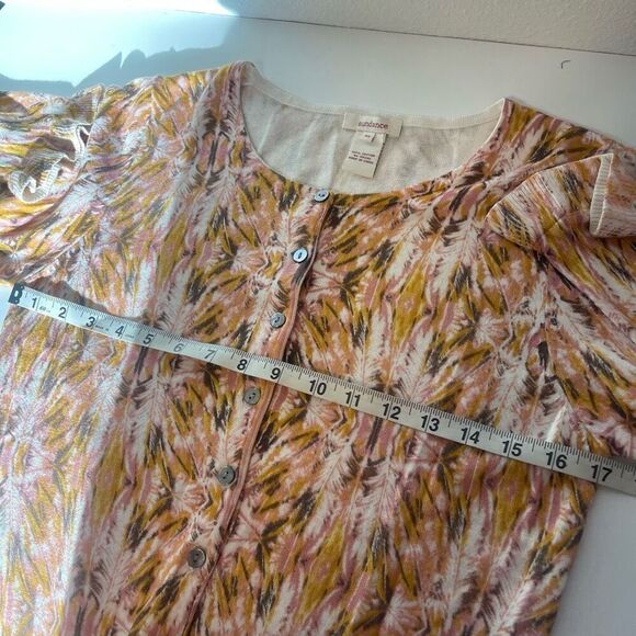 Sundance Button Up Cardigan Mini Peplum Ruffle Size Medium - Picture 6 of 6